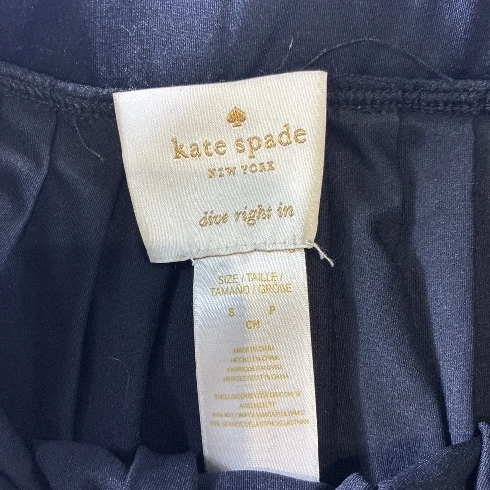 Kate Spade‎ New York Dive Right In Black Pleated Swim Skirt Small
